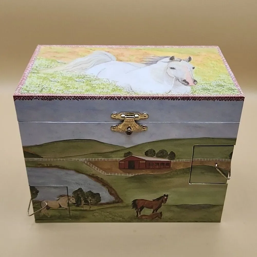 Horse Musical Jewelry Box Boys Girls Enchantmints Hide Away Horse Treasure Gift